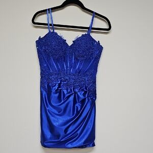 Bella Divine Corset Dress, Cobalt Blue, Size 10, Prom Dress / HOCO